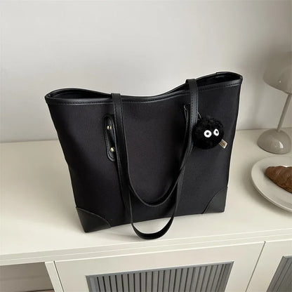 Stitched Retro Tote Bag 2024 New Large Capacity Korean Style Canvas Shoulder Bag Women Bag  Luxury Designer Handbag