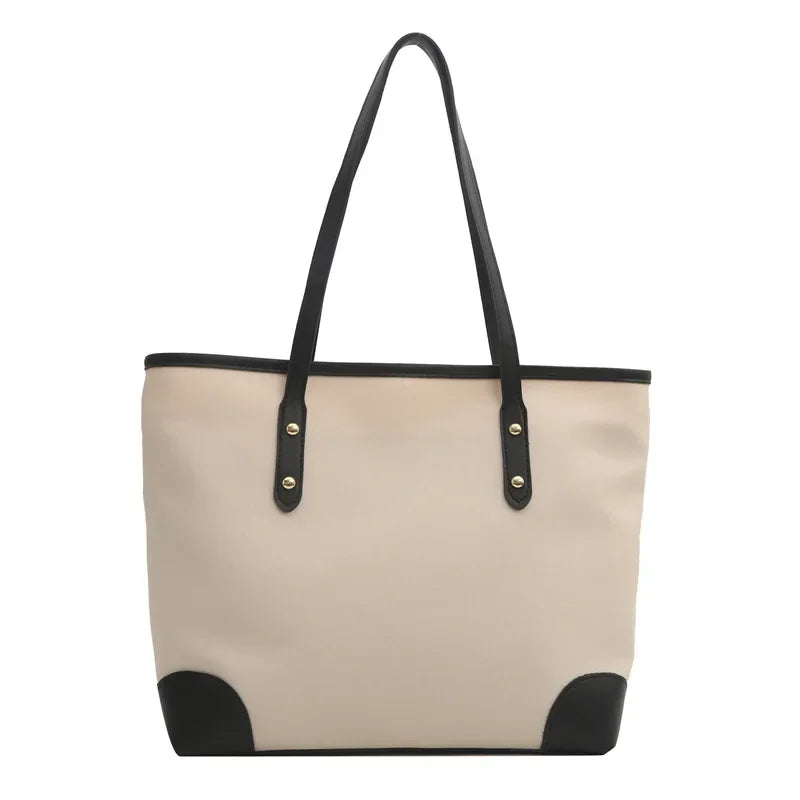 Stitched Retro Tote Bag 2024 New Large Capacity Korean Style Canvas Shoulder Bag Women Bag  Luxury Designer Handbag