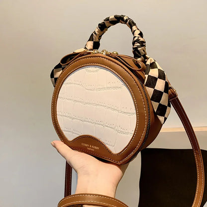 Stone Pattern 2024 New Fashion Texture Handbag Women's Shoulder Crossbody Small Round Bag Designer Bags Luxury Hand Bags