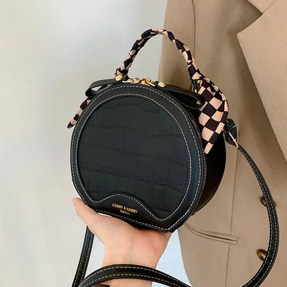 Stone Pattern 2024 New Fashion Texture Handbag Women's Shoulder Crossbody Small Round Bag Designer Bags Luxury Hand Bags