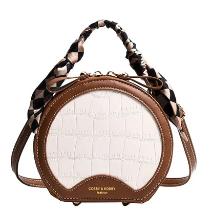 Stone Pattern 2024 New Fashion Texture Handbag Women's Shoulder Crossbody Small Round Bag Designer Bags Luxury Hand Bags
