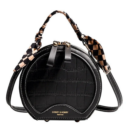 Stone Pattern 2024 New Fashion Texture Handbag Women's Shoulder Crossbody Small Round Bag Designer Bags Luxury Hand Bags