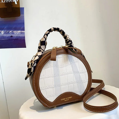Stone Pattern 2024 New Fashion Texture Handbag Women's Shoulder Crossbody Small Round Bag Designer Bags Luxury Hand Bags