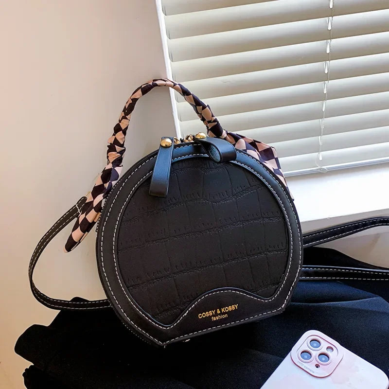 Stone Pattern 2024 New Fashion Texture Handbag Women's Shoulder Crossbody Small Round Bag Designer Bags Luxury Hand Bags
