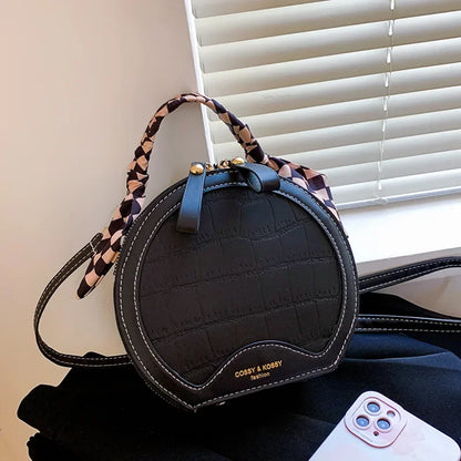 Stone Pattern 2024 New Fashion Texture Handbag Women's Shoulder Crossbody Small Round Bag Designer Bags Luxury Hand Bags