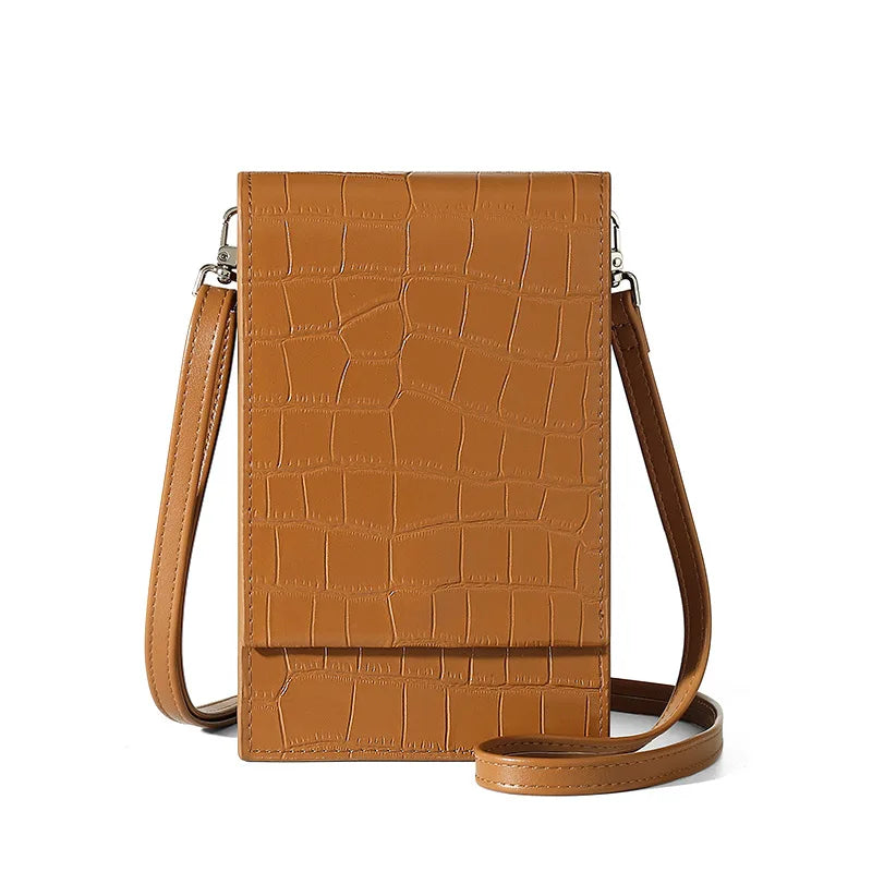 Stone Pattern Mini Flap Phone Bags for Women Lady Crossbody Bag Large Capacity Retro Designer Luxury Blue Brown Messenger Bags