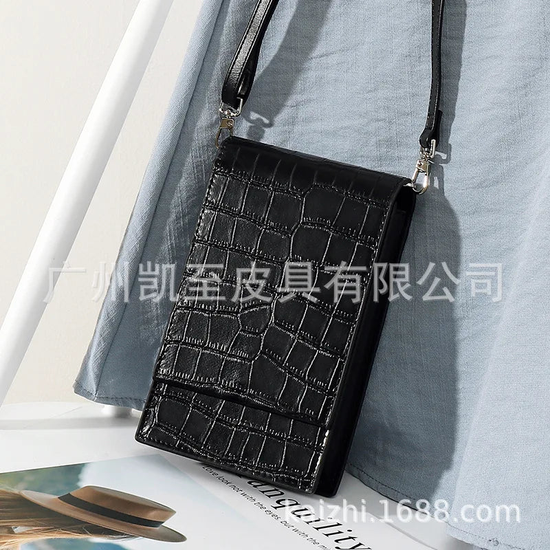 Stone Pattern Mini Flap Phone Bags for Women Lady Crossbody Bag Large Capacity Retro Designer Luxury Blue Brown Messenger Bags