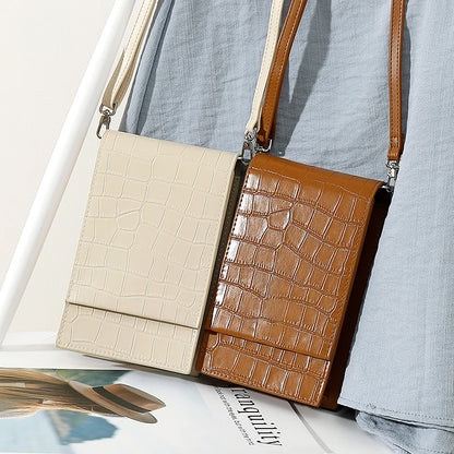 Stone Pattern Mini Flap Phone Bags for Women Lady Crossbody Bag Large Capacity Retro Designer Luxury Blue Brown Messenger Bags