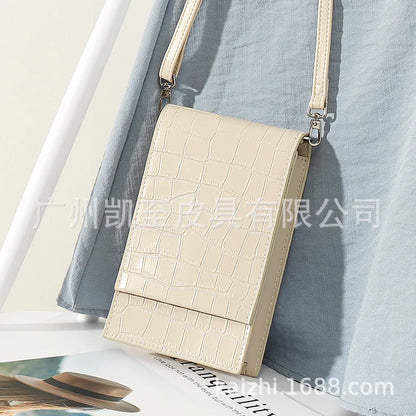 Stone Pattern Mini Flap Phone Bags for Women Lady Crossbody Bag Large Capacity Retro Designer Luxury Blue Brown Messenger Bags