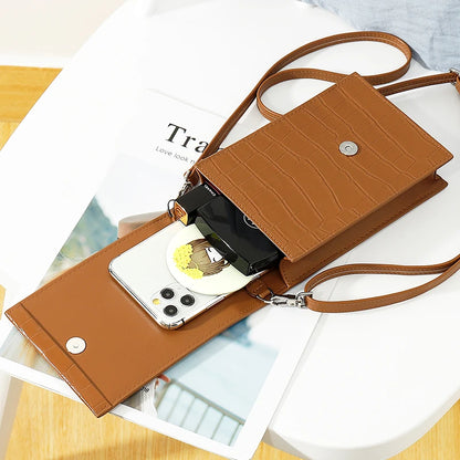 Stone Pattern Mini Flap Phone Bags for Women Lady Crossbody Bag Large Capacity Retro Designer Luxury Blue Brown Messenger Bags