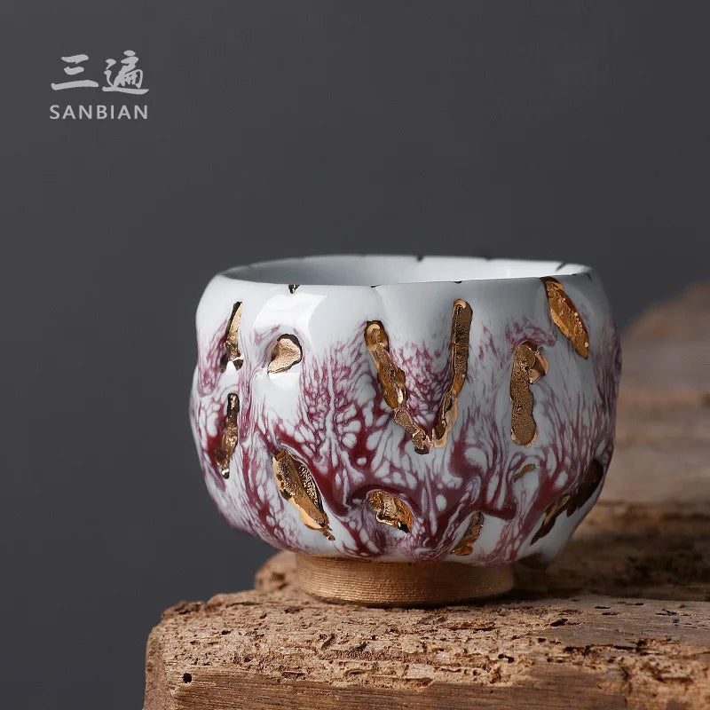 Stoneware Chai Yaki Zhi Wild Yaki Master Cup Handmade Japanese Backflow Rock Mine Tea Cup Single Cup