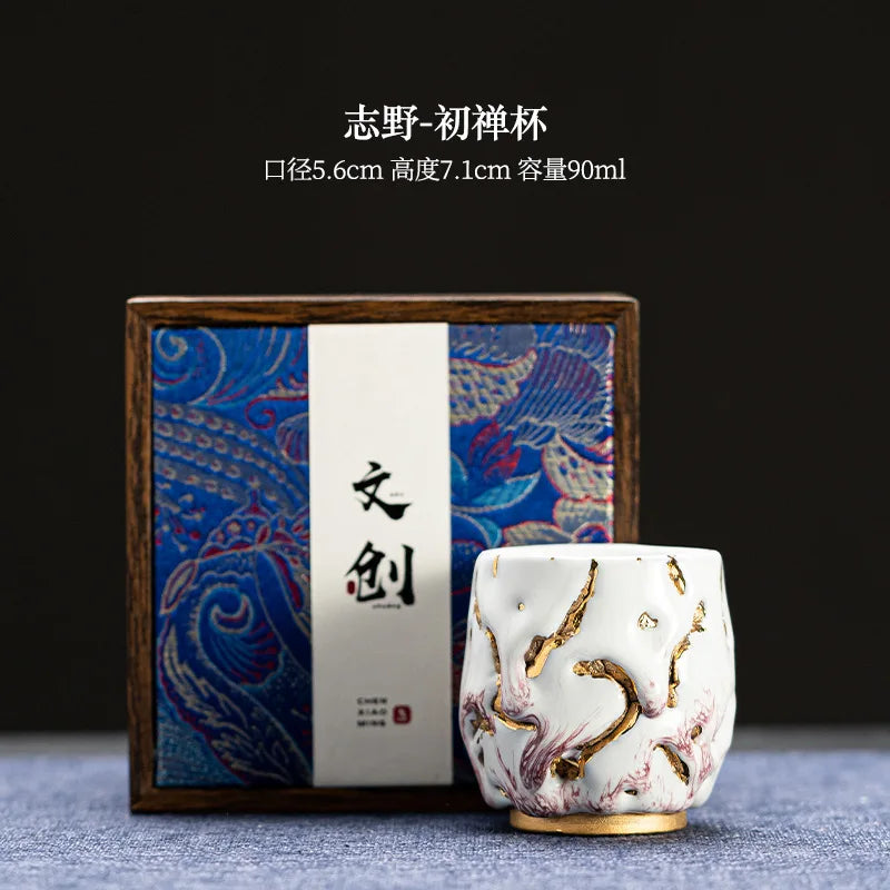 Stoneware Chai Yaki Zhi Wild Yaki Master Cup Handmade Japanese Backflow Rock Mine Tea Cup Single Cup