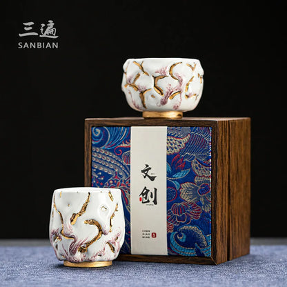 Stoneware Chai Yaki Zhi Wild Yaki Master Cup Handmade Japanese Backflow Rock Mine Tea Cup Single Cup