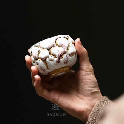Stoneware Chai Yaki Zhi Wild Yaki Master Cup Handmade Japanese Backflow Rock Mine Tea Cup Single Cup