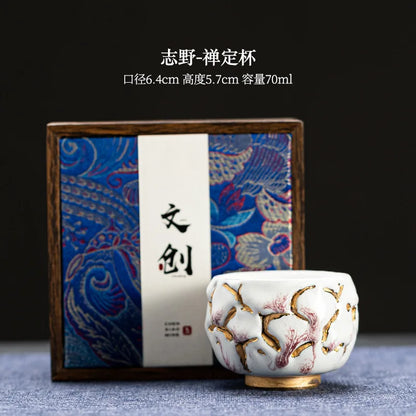 Stoneware Chai Yaki Zhi Wild Yaki Master Cup Handmade Japanese Backflow Rock Mine Tea Cup Single Cup