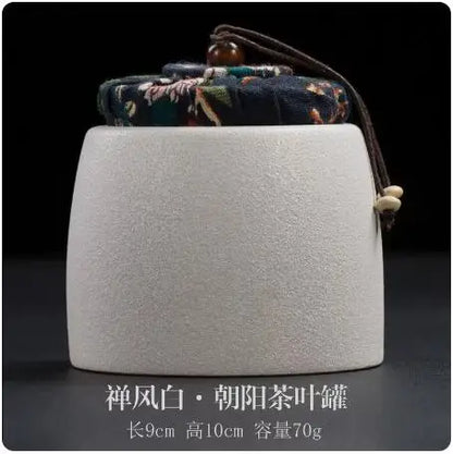 Stoneware Tea Caddy Household Black Pottery Ceramic Storage Box, Portable Sealed Tea Cans, Teaware Accessories, Home Decor
