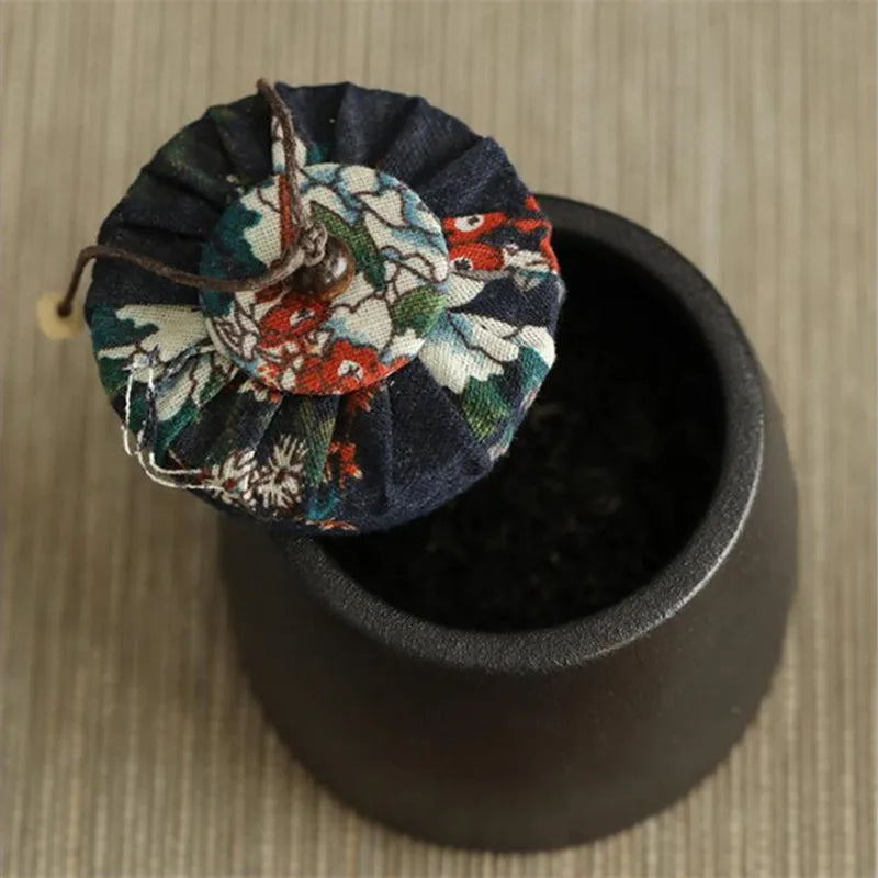 Stoneware Tea Caddy Household Black Pottery Ceramic Storage Box, Portable Sealed Tea Cans, Teaware Accessories, Home Decor