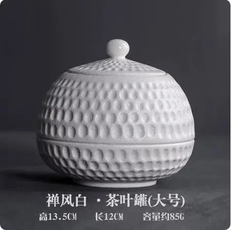 Stoneware Tea Caddy Household Black Pottery Ceramic Storage Box, Portable Sealed Tea Cans, Teaware Accessories, Home Decor