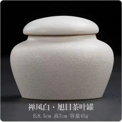 Stoneware Tea Caddy Household Black Pottery Ceramic Storage Box, Portable Sealed Tea Cans, Teaware Accessories, Home Decor