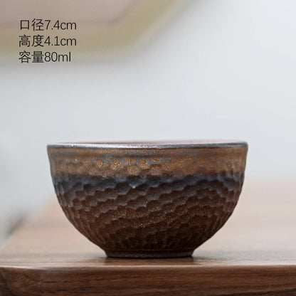 Stoneware Tea Cup Master Cup Ceramic Single Cup Small Retro Tea Cup Japanese Home Kung Fu Tea Set