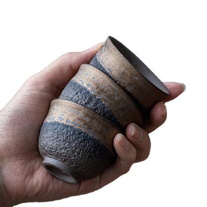 Stoneware Tea Cup Master Cup Ceramic Single Cup Small Retro Tea Cup Japanese Home Kung Fu Tea Set
