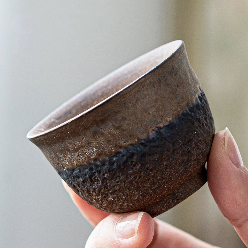 Stoneware Tea Cup Master Cup Ceramic Single Cup Small Retro Tea Cup Japanese Home Kung Fu Tea Set