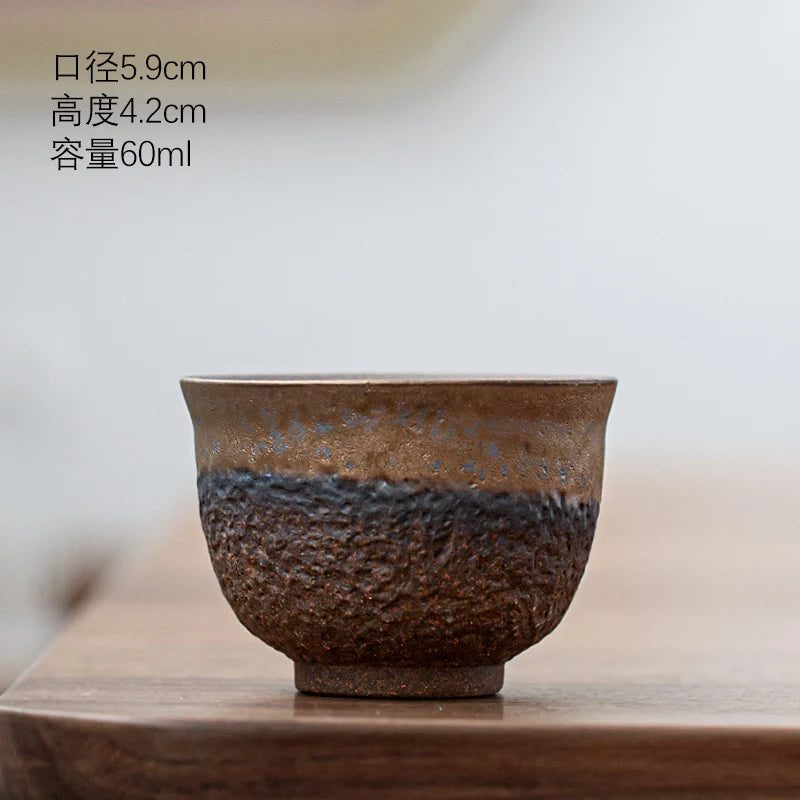 Stoneware Tea Cup Master Cup Ceramic Single Cup Small Retro Tea Cup Japanese Home Kung Fu Tea Set