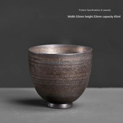 Stoneware Tea Set Master Cup Kung Fu Ceramic Small Single Household Simple Japanese Antique Personalized Cups Teaware Kitchen
