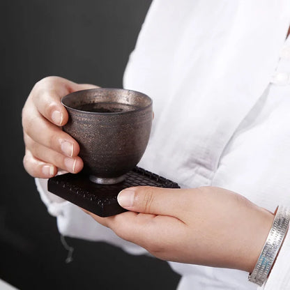 Stoneware Tea Set Master Cup Kung Fu Ceramic Small Single Household Simple Japanese Antique Personalized Cups Teaware Kitchen
