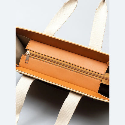 Straw Tote Women's Large Capacity Woven Handbag Beach Ethnic Style 2024 Spring and Summer New Commuting Travel Shoulder Bag
