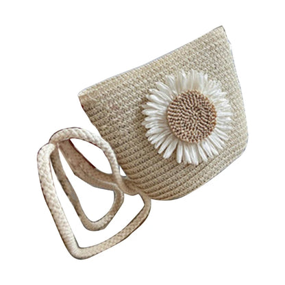 Straw Woven Bag Fashion Straw Weave Mini Bucket Bags Crossbody Bag Shoulder Bag