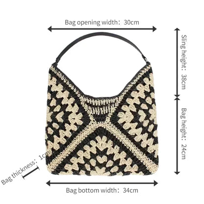 Straw Woven Underarm Bag Tote Bags 2024 Handbags Luxury Designer High Quality Aesthetic Replicas Women's Beach Super Copy Brand