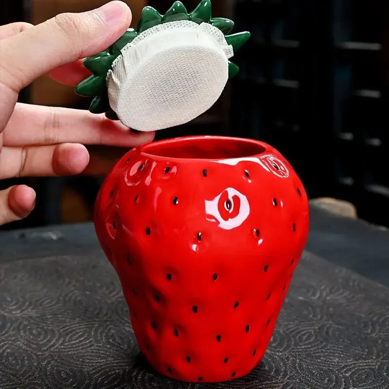 Strawberry Style Ceramic Tea Caddies  Tea storage Coffee storage  coffee container  tea jar  tea organizer D004