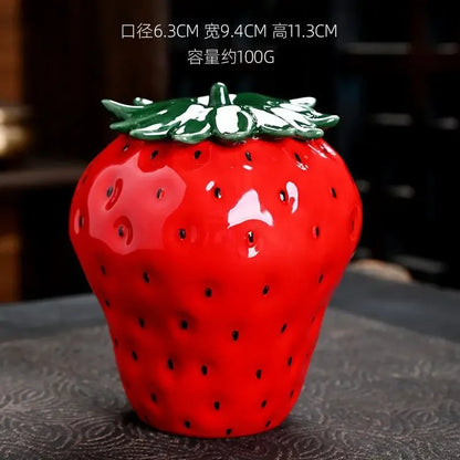 Strawberry Style Ceramic Tea Caddies  Tea storage Coffee storage  coffee container  tea jar  tea organizer D004