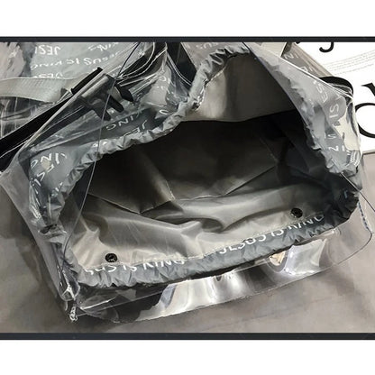 Street Style Unisex Transparent PVC Hip Hop Dpuble Backpacks Clear Bags Women Man High Capacity Waterproof Travel ShoulderBags