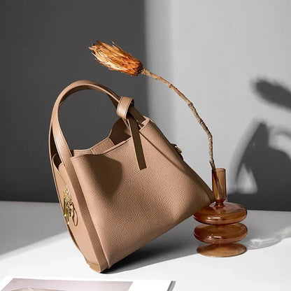 Strict Selection of Genuine Leather Handheld Bag for Women in 2024, New Vegetable Basket for Mom, Grand Crossbody Bag,