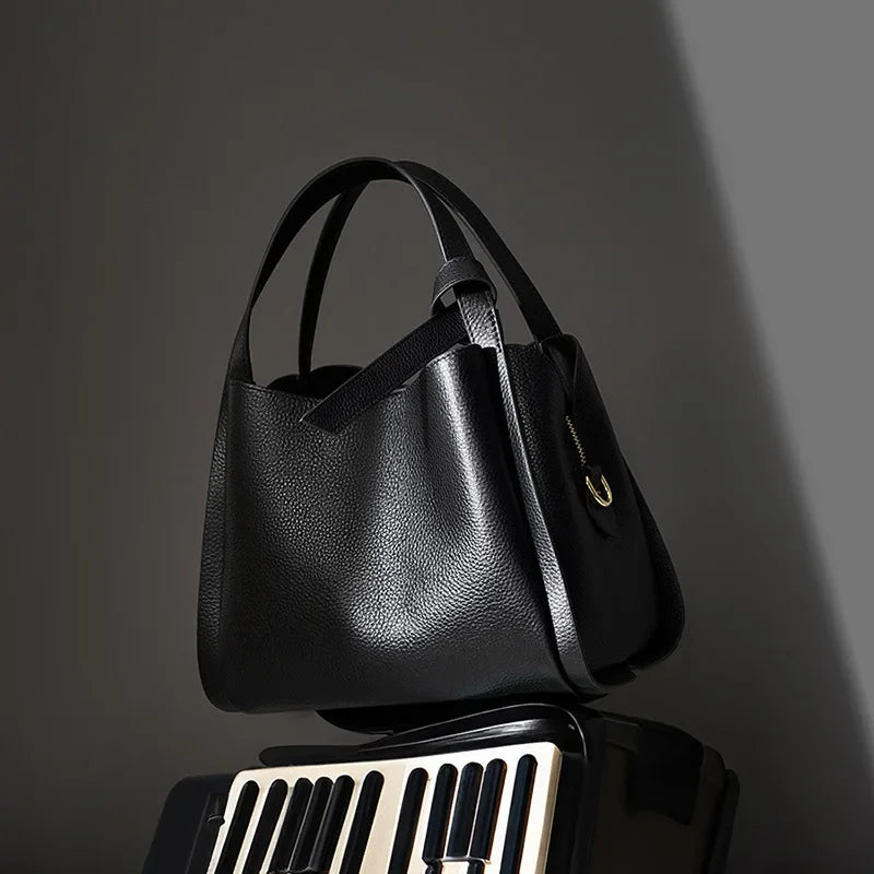 Strict Selection of Genuine Leather Handheld Bag for Women in 2024, New Vegetable Basket for Mom, Grand Crossbody Bag,