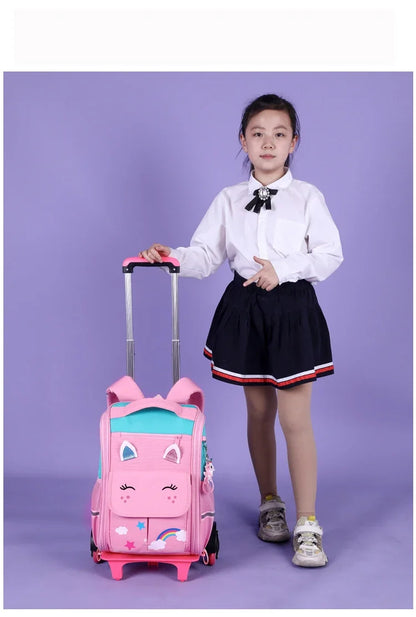 Student High capacity School bag Rolling Backpack kids Trolley bag school backpack wheeled bag Children Trolley backpack wheels