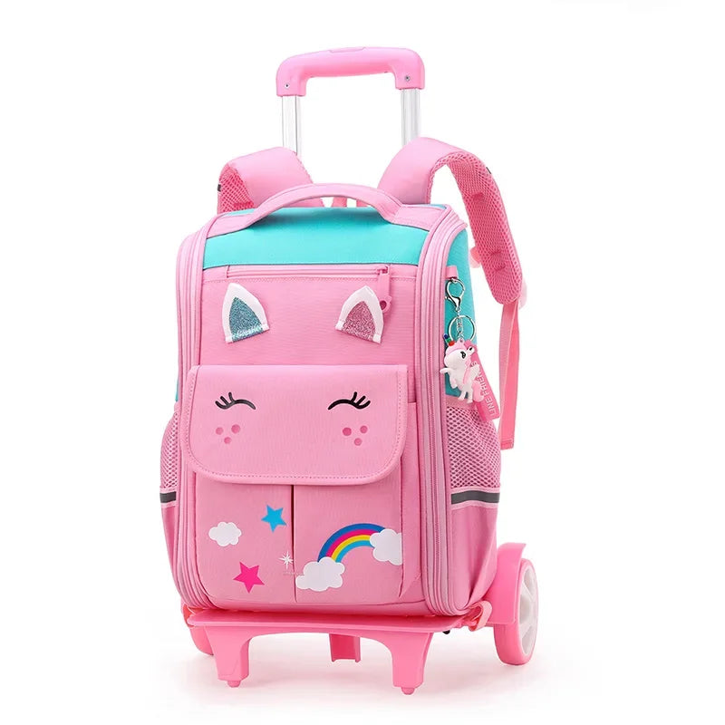 Student High capacity School bag Rolling Backpack kids Trolley bag school backpack wheeled bag Children Trolley backpack wheels