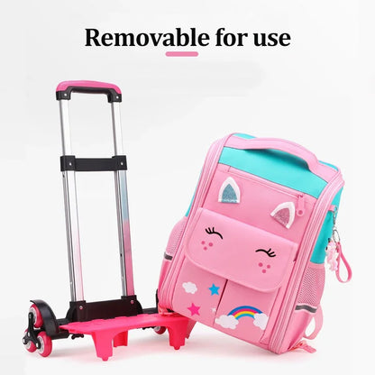 Student High capacity School bag Rolling Backpack kids Trolley bag school backpack wheeled bag Children Trolley backpack wheels
