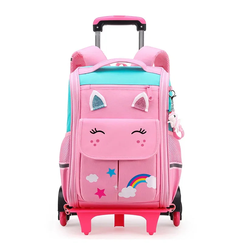 Student High capacity School bag Rolling Backpack kids Trolley bag school backpack wheeled bag Children Trolley backpack wheels