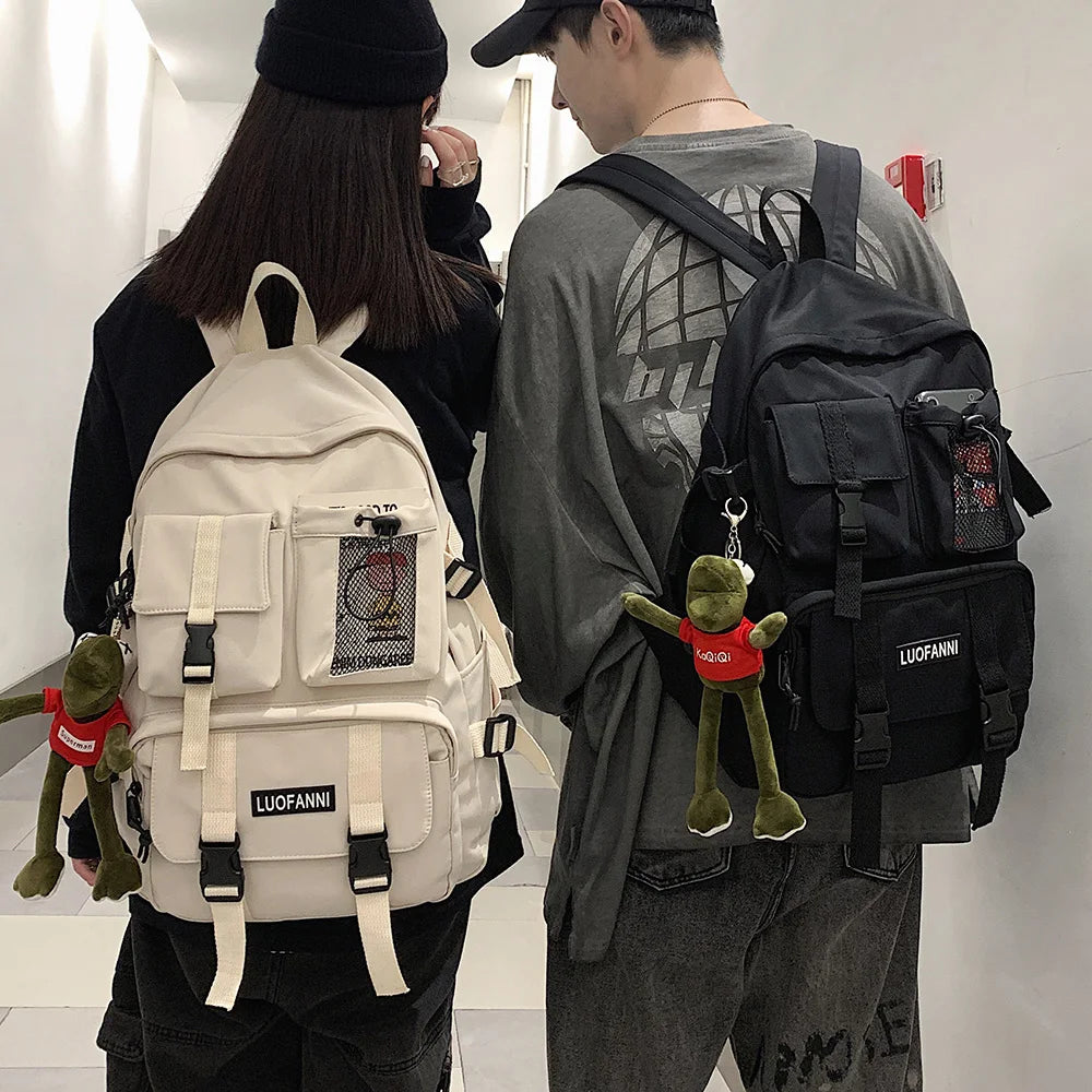 Student Travel Mesh Female Backpack College Women Boy Nylon School Bag Men Girl Cool Laptop Backpacks Fashion Lady Book Bag Male
