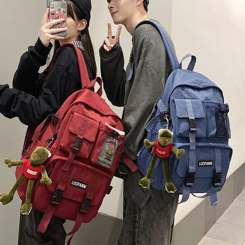 Student Travel Mesh Female Backpack College Women Boy Nylon School Bag Men Girl Cool Laptop Backpacks Fashion Lady Book Bag Male