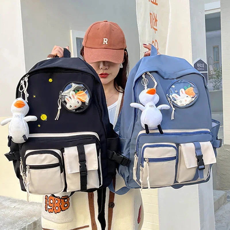 Study Women Large-capacity Backpack Boys School Books Bags For Teenage Girls Kawaii College Student Kids Book Bag Rucksack