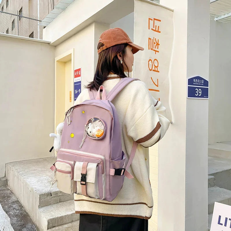 Study Women Large-capacity Backpack Boys School Books Bags For Teenage Girls Kawaii College Student Kids Book Bag Rucksack
