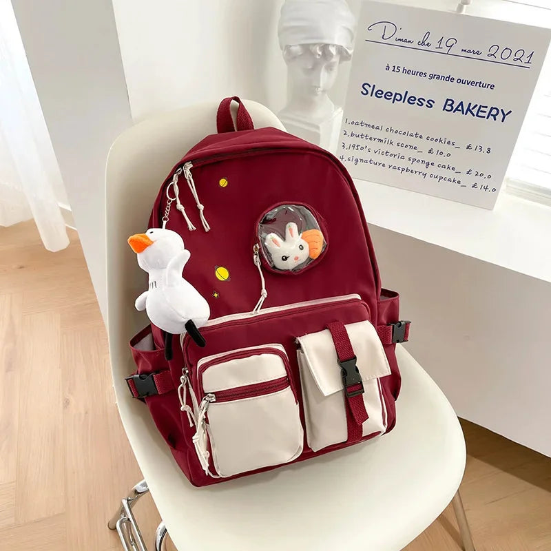 Study Women Large-capacity Backpack Boys School Books Bags For Teenage Girls Kawaii College Student Kids Book Bag Rucksack