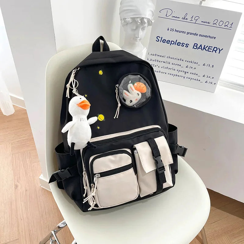 Study Women Large-capacity Backpack Boys School Books Bags For Teenage Girls Kawaii College Student Kids Book Bag Rucksack