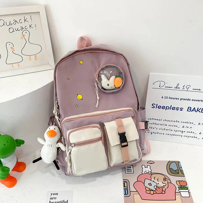 Study Women Large-capacity Backpack Boys School Books Bags For Teenage Girls Kawaii College Student Kids Book Bag Rucksack