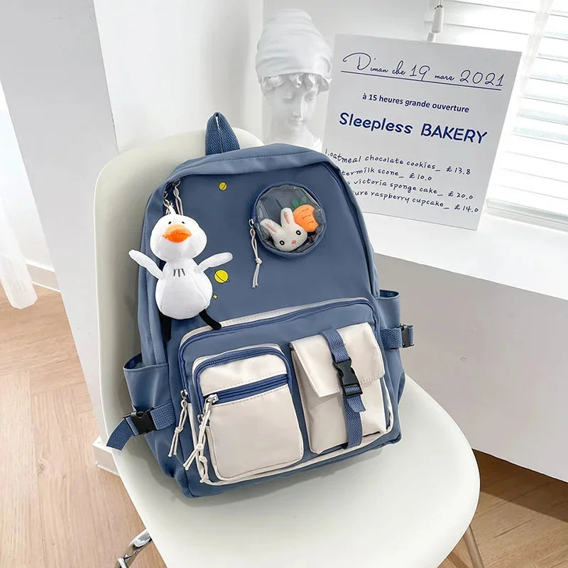 Study Women Large-capacity Backpack Boys School Books Bags For Teenage Girls Kawaii College Student Kids Book Bag Rucksack