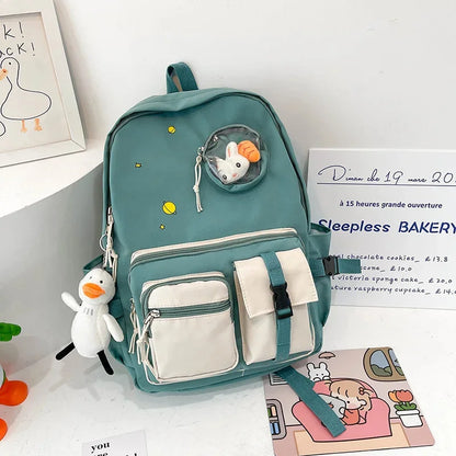 Study Women Large-capacity Backpack Boys School Books Bags For Teenage Girls Kawaii College Student Kids Book Bag Rucksack